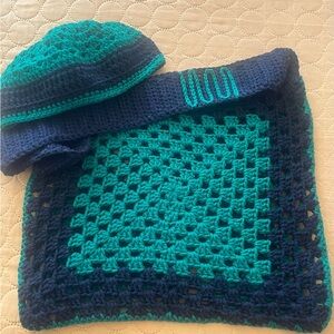 Handmade Blue and Green Crochet Kids Set